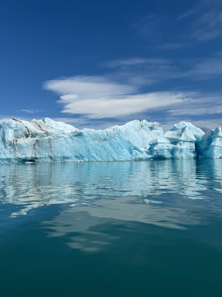 a blue glacier from glacier lagoon.